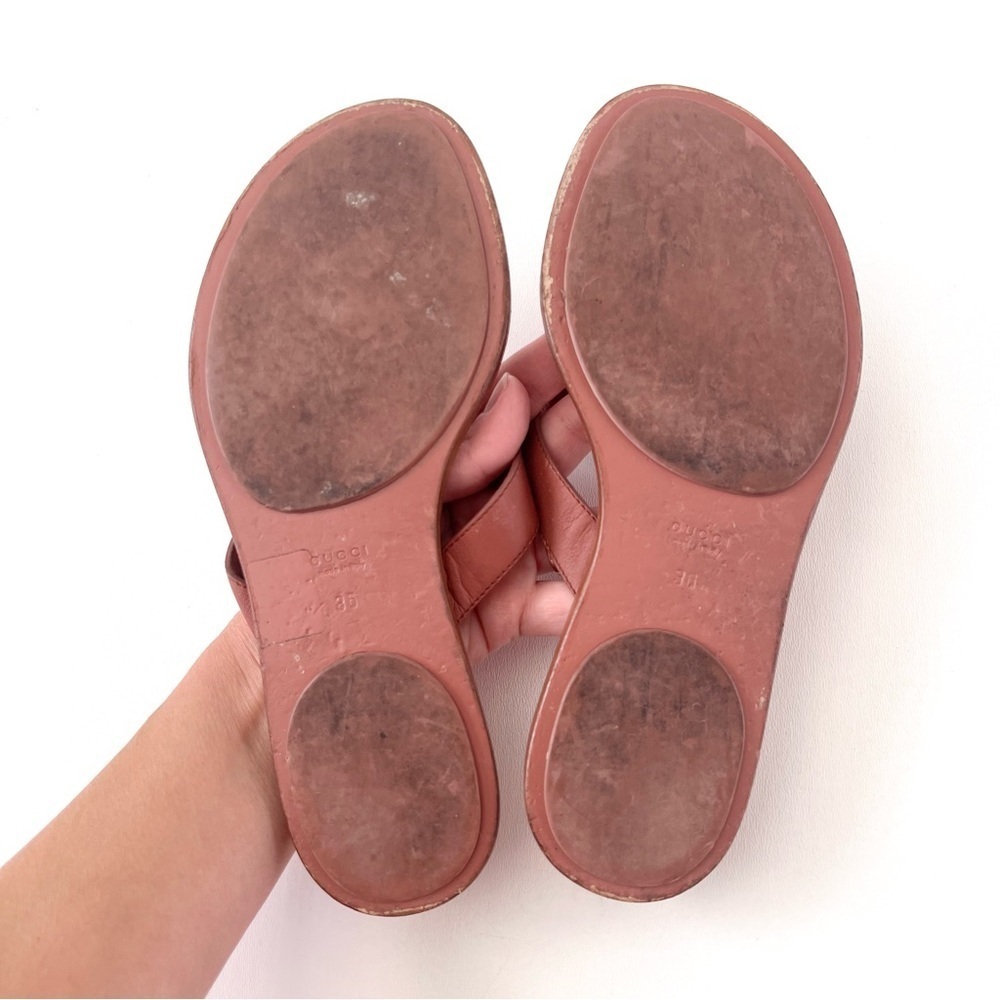 GUCCI | Pink Guccissima Leather Interlocking GG Thong Sandals‎ Flats EU 36 - Picture 15 of 16